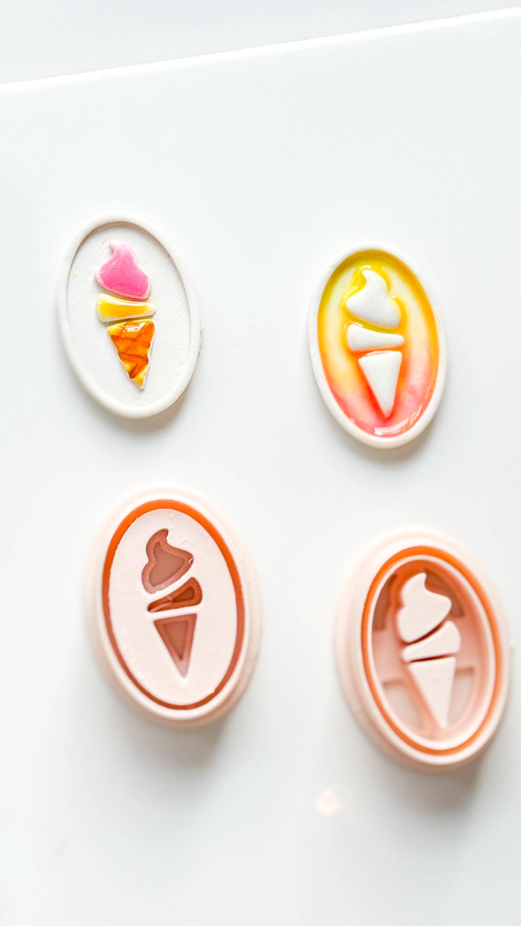 Petit Swirl Cutters | Ice Cream Cone Deboss Emboss Earring Shape for Polymer Clay