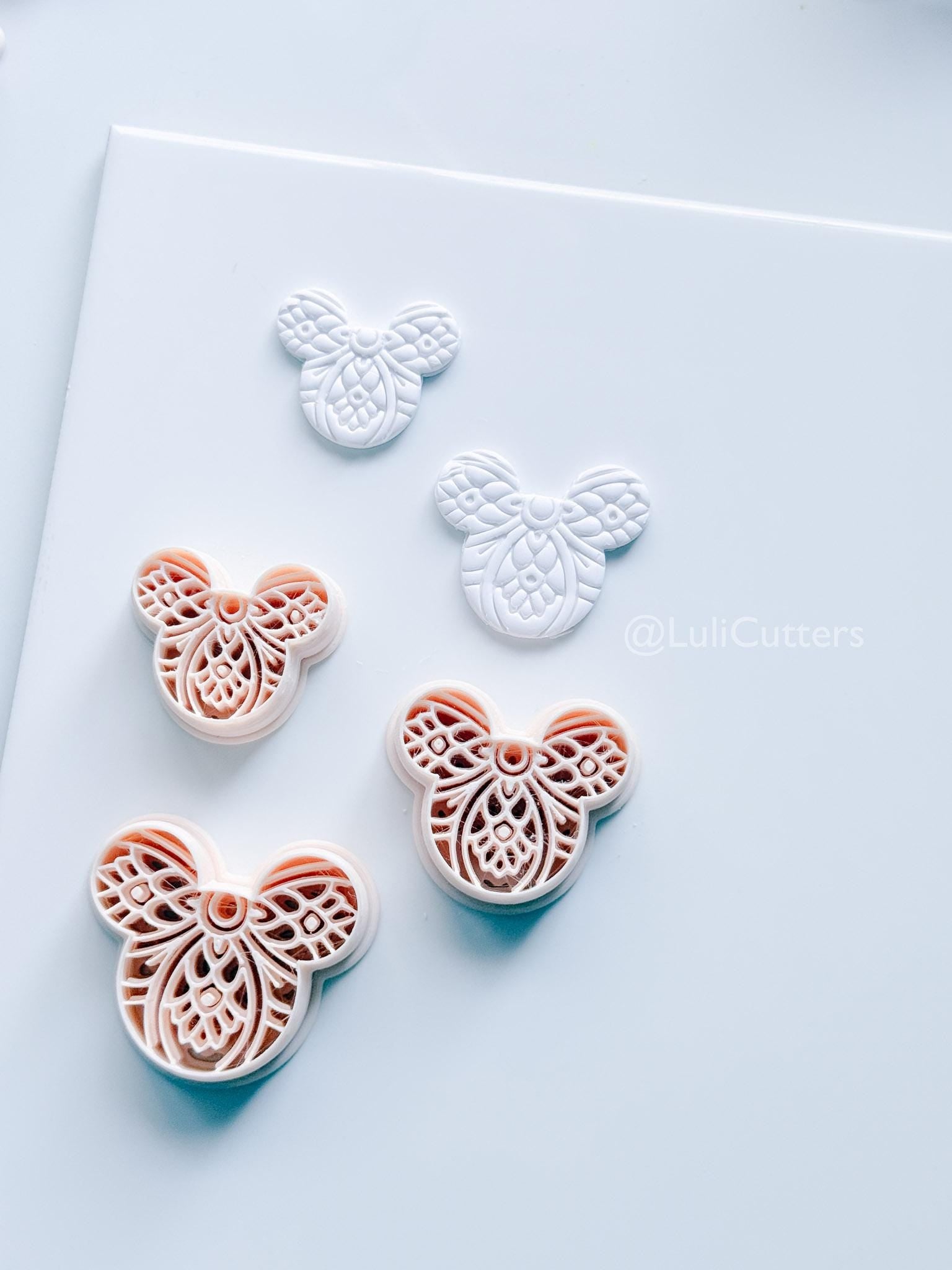 Ornamental Mouse Head Cutter | Mandala Earring Tool for Polymer Clay
