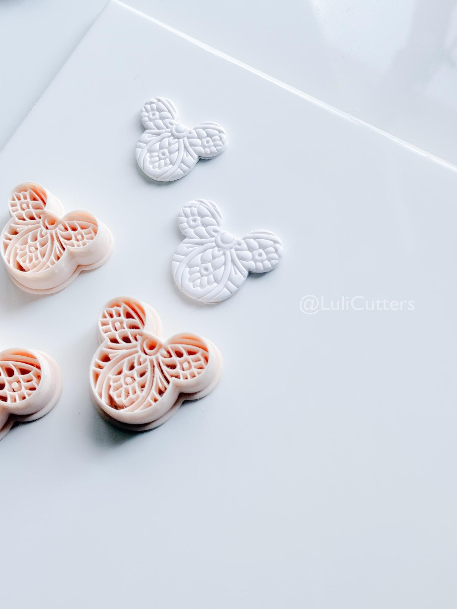 Ornamental Mouse Head Cutter | Mandala Earring Tool for Polymer Clay