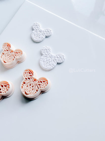 Ornamental Mouse Head Cutter | Mandala Earring Tool for Polymer Clay