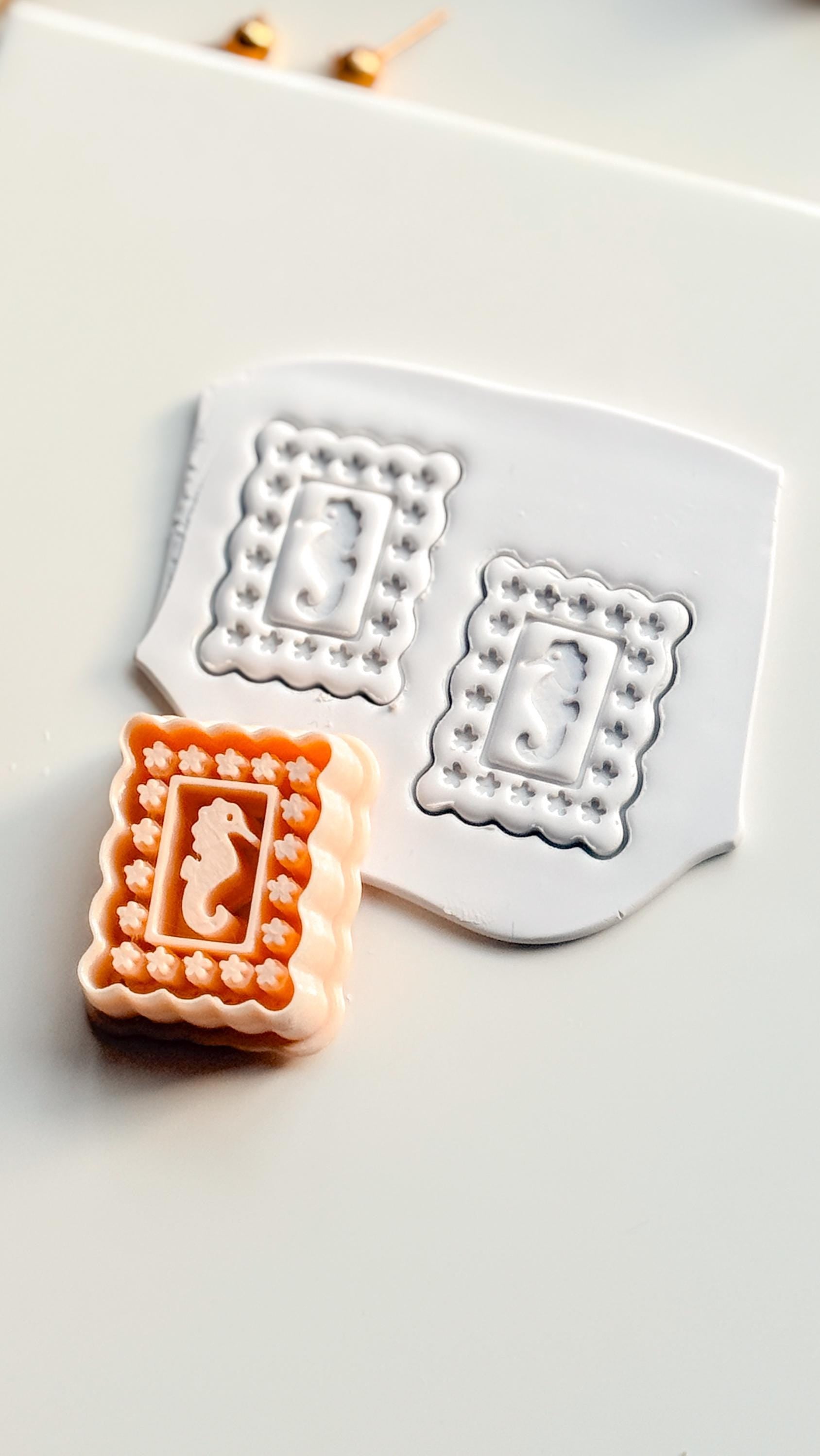 Dolli SeaHorse Cutter | Scallop Frame Earring Tool for Polymer Clay