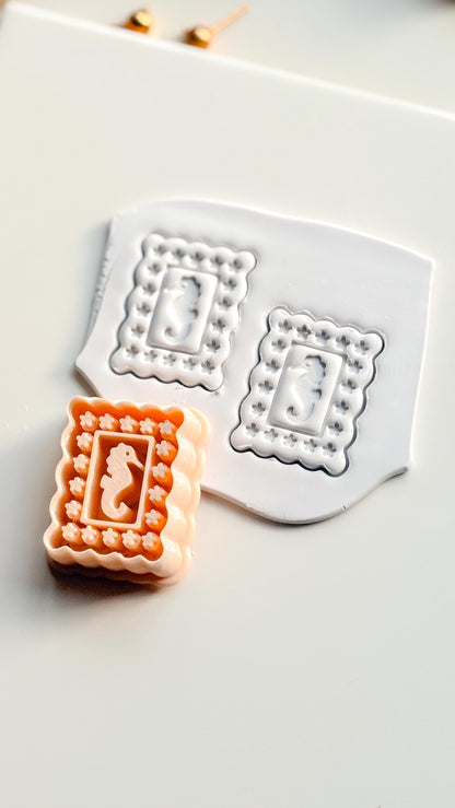 Dolli SeaHorse Cutter | Scallop Frame Earring Tool for Polymer Clay