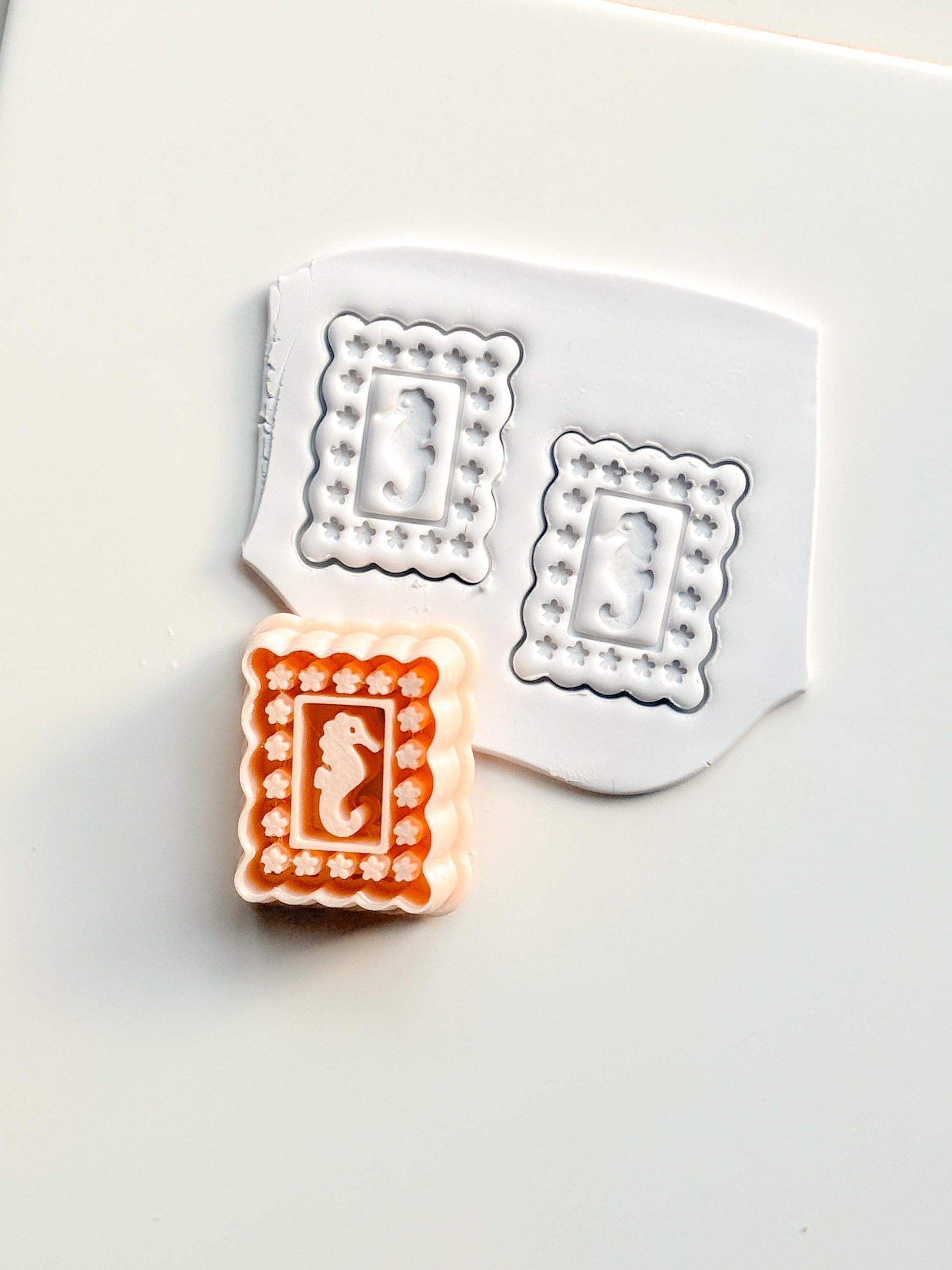 Dolli SeaHorse Cutter | Scallop Frame Earring Tool for Polymer Clay