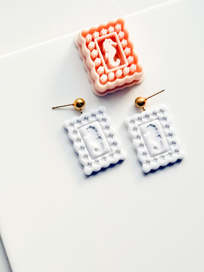 Dolli SeaHorse Cutter | Scallop Frame Earring Tool for Polymer Clay