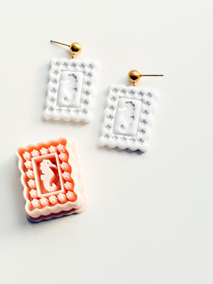 Dolli SeaHorse Cutter | Scallop Frame Earring Tool for Polymer Clay