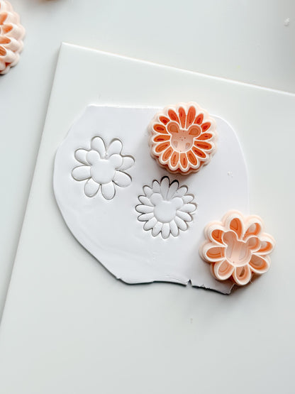 Mouse Head Daisy Cutter | Floral Earring Shape Tool for Polymer Clay