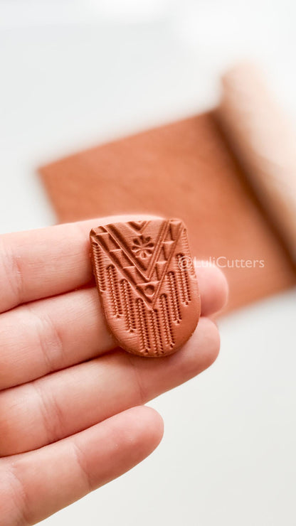 Boho Texture Roller for Clay – Pottery Tool, Crafting Supplies