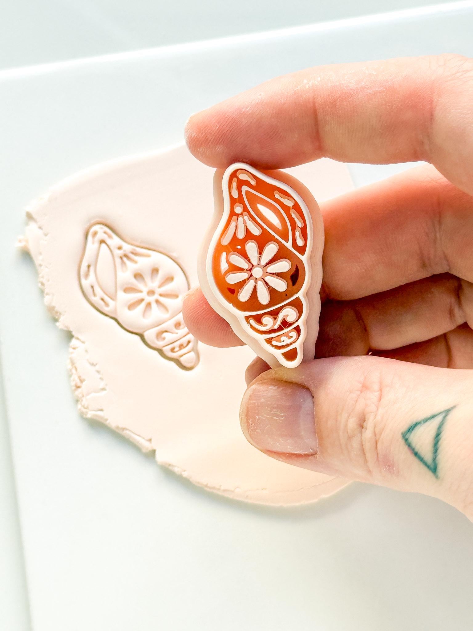 Floral Shell Clay Cutter for earrings