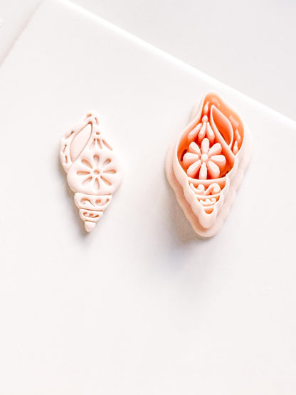 Floral Shell Clay Cutter for earrings