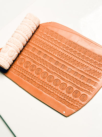 Boho Lines Texture Roller for Clay – Pottery Tool, Crafting Supplies