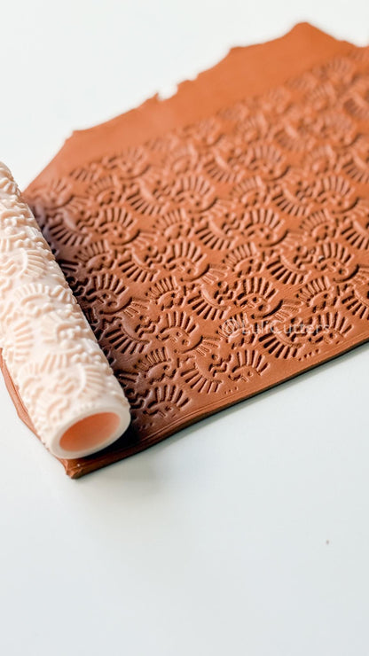 Dainty Eye Pattern: Modern Boho Clay Texture Roller