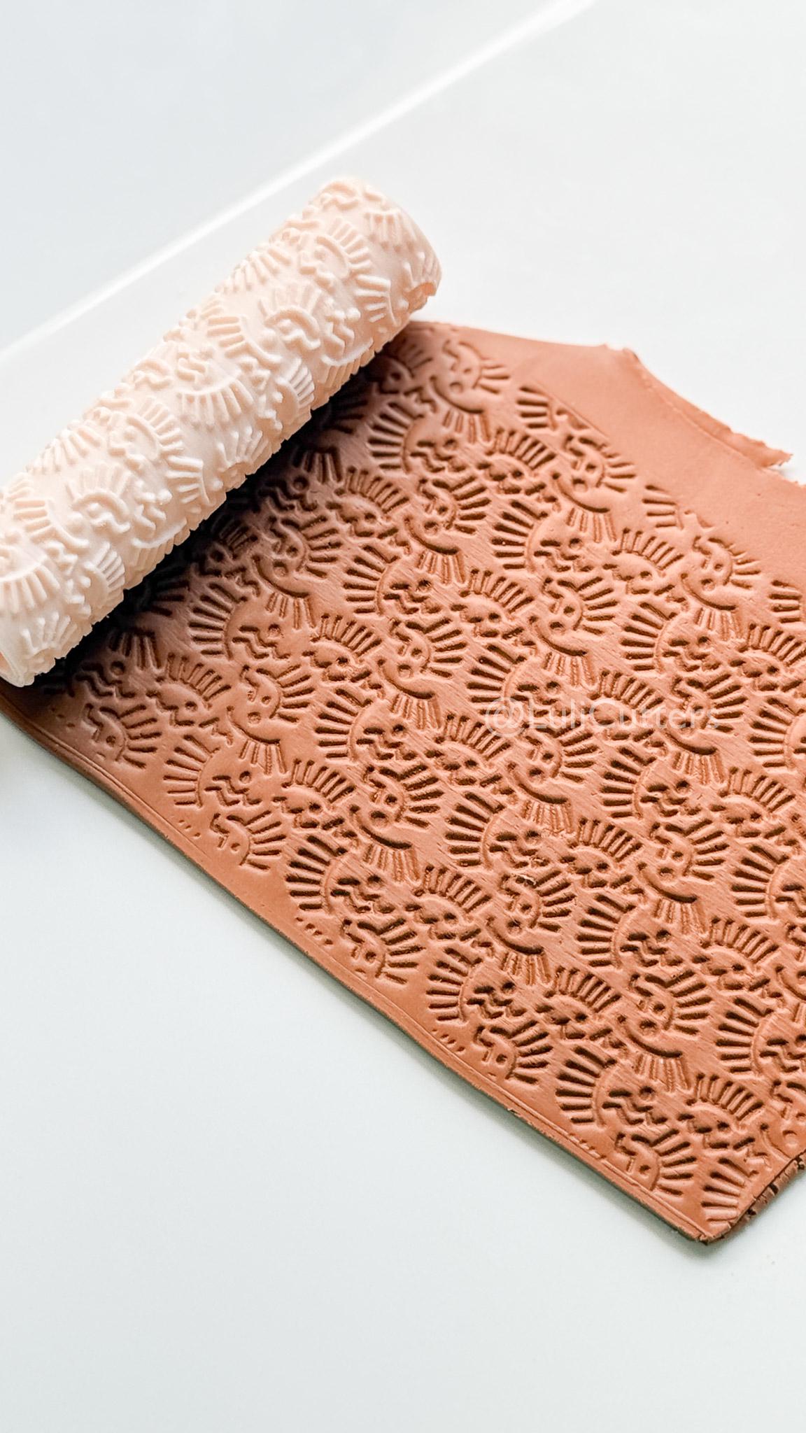 Dainty Eye Pattern: Modern Boho Clay Texture Roller