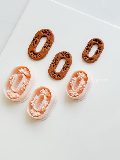 Olya Oval Cutter : Ornamental Oval Shape for Polymer Clay Earrings
