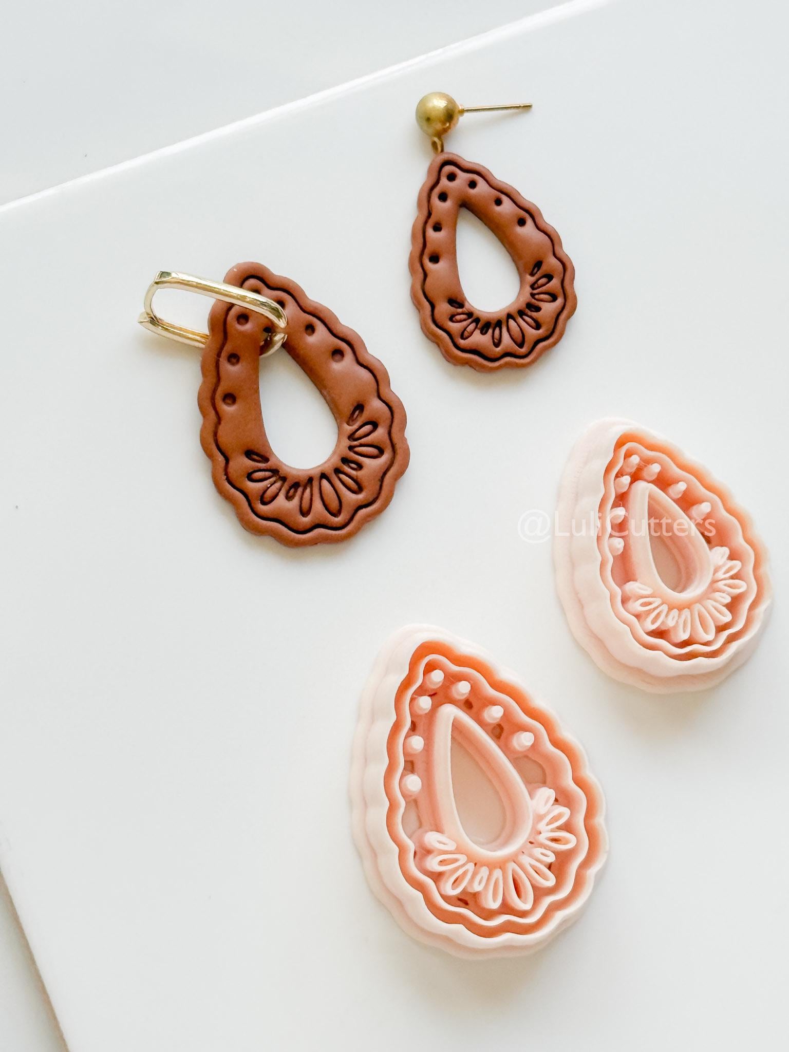 Aura Tear Clay Cutter : Teardrop shape for Polymer Clay Earrings
