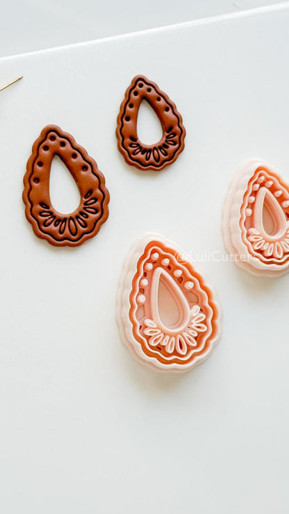 Aura Tear Clay Cutter : Teardrop shape for Polymer Clay Earrings