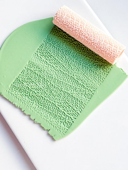 Leaf Branch Texture Roller: Botanical Pattern for Polymer Clay