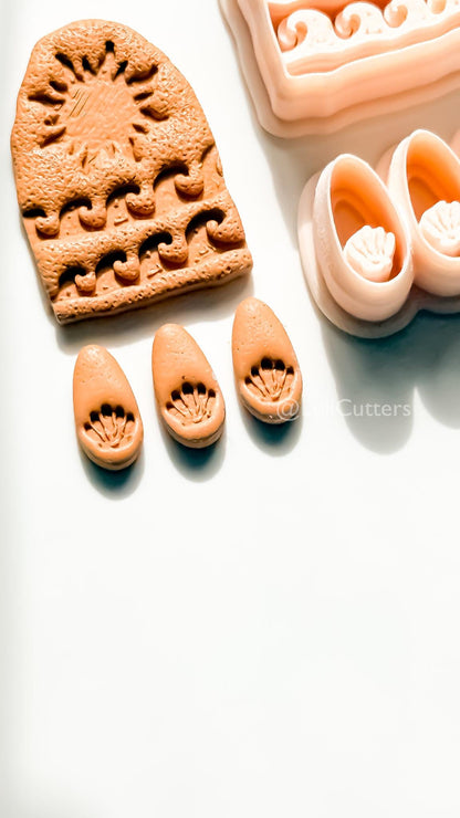 Bohemian Sun Dangle Cutter: Shells with Celestial Frame for Polymer Clay