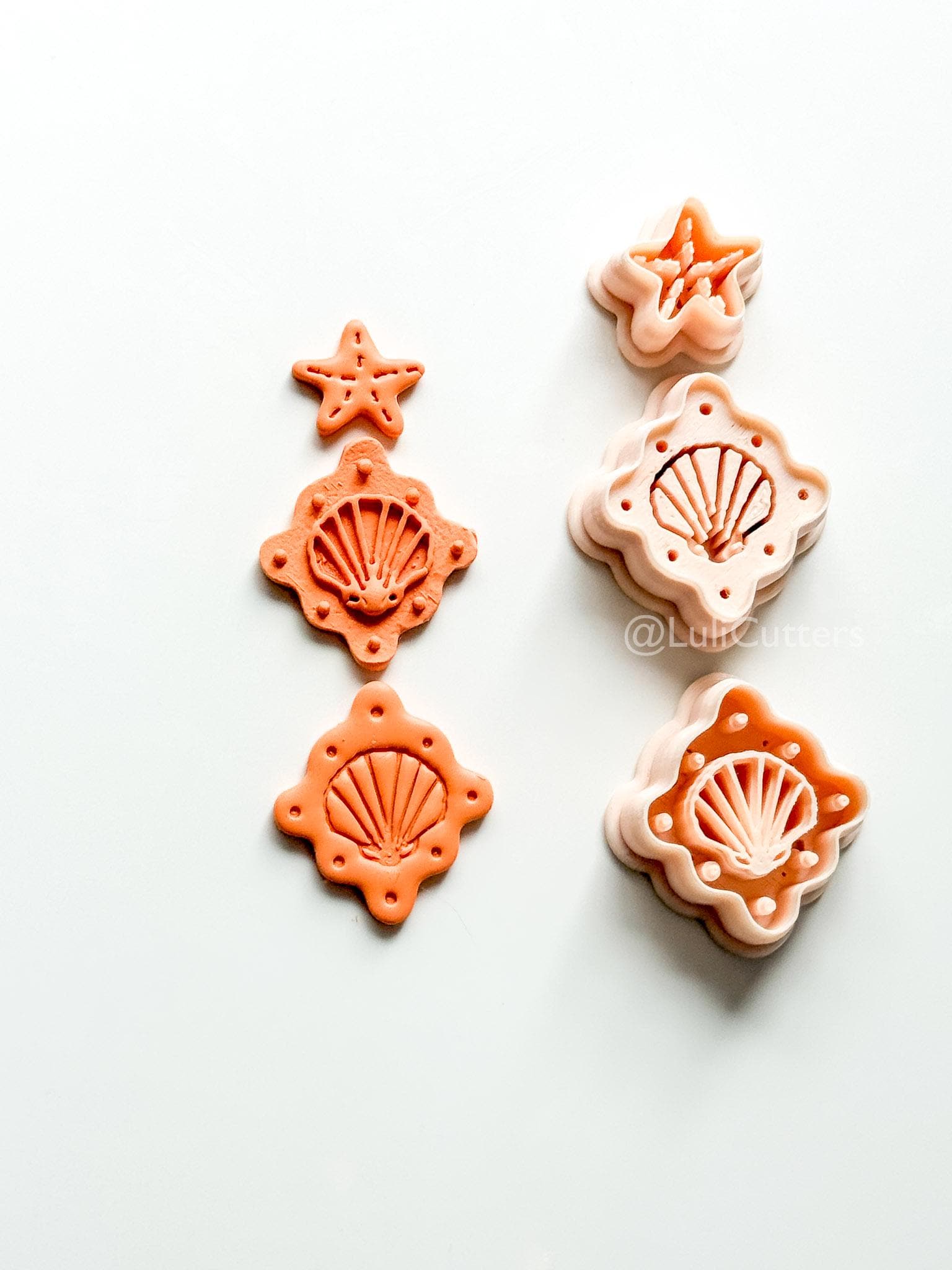 Shell Dangle Cutter: Starfish and Scalloped Shell Set for Polymer Clay