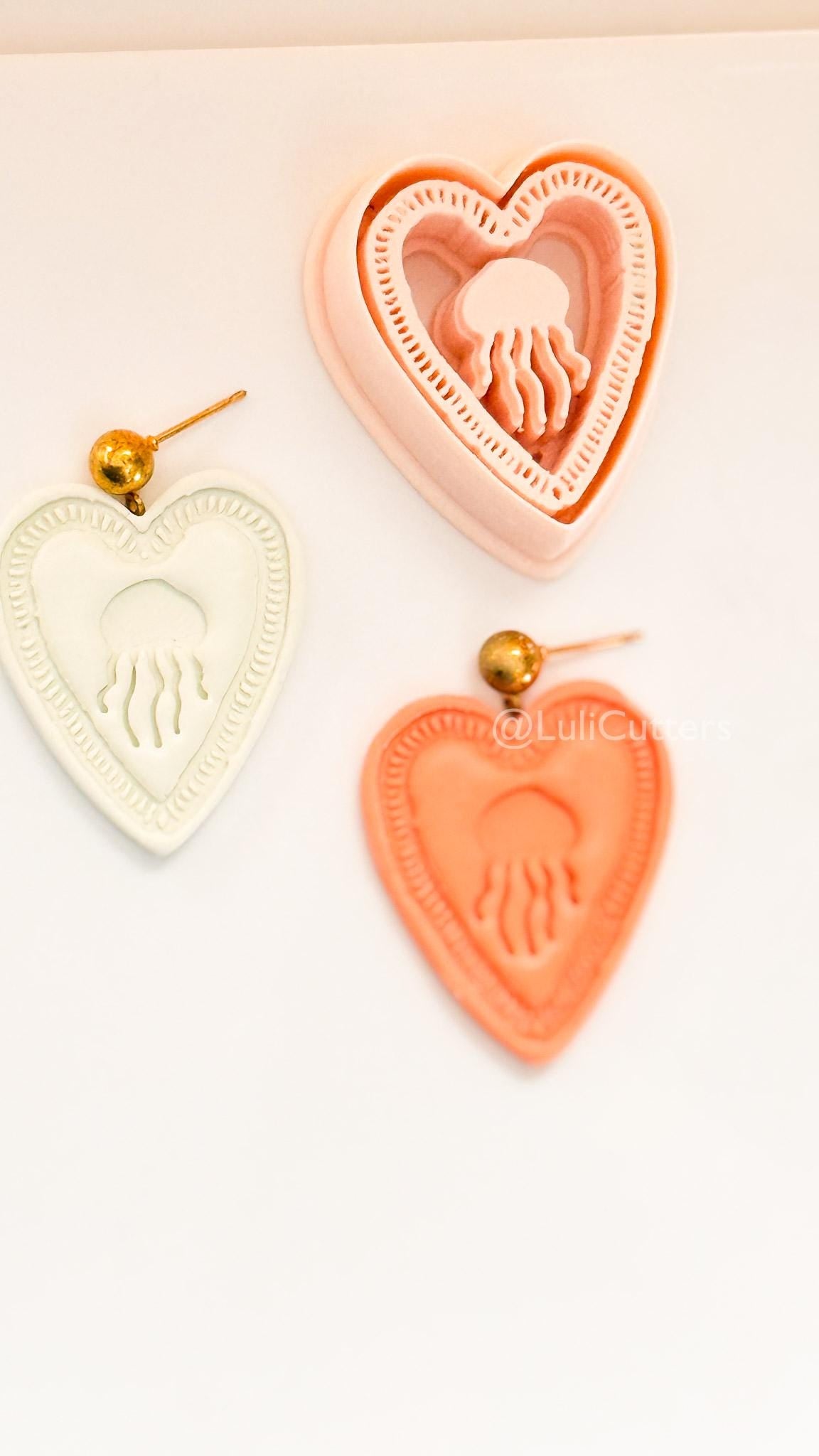 Jellyfish in Love Cutter: Heart Frame Design for Polymer Clay