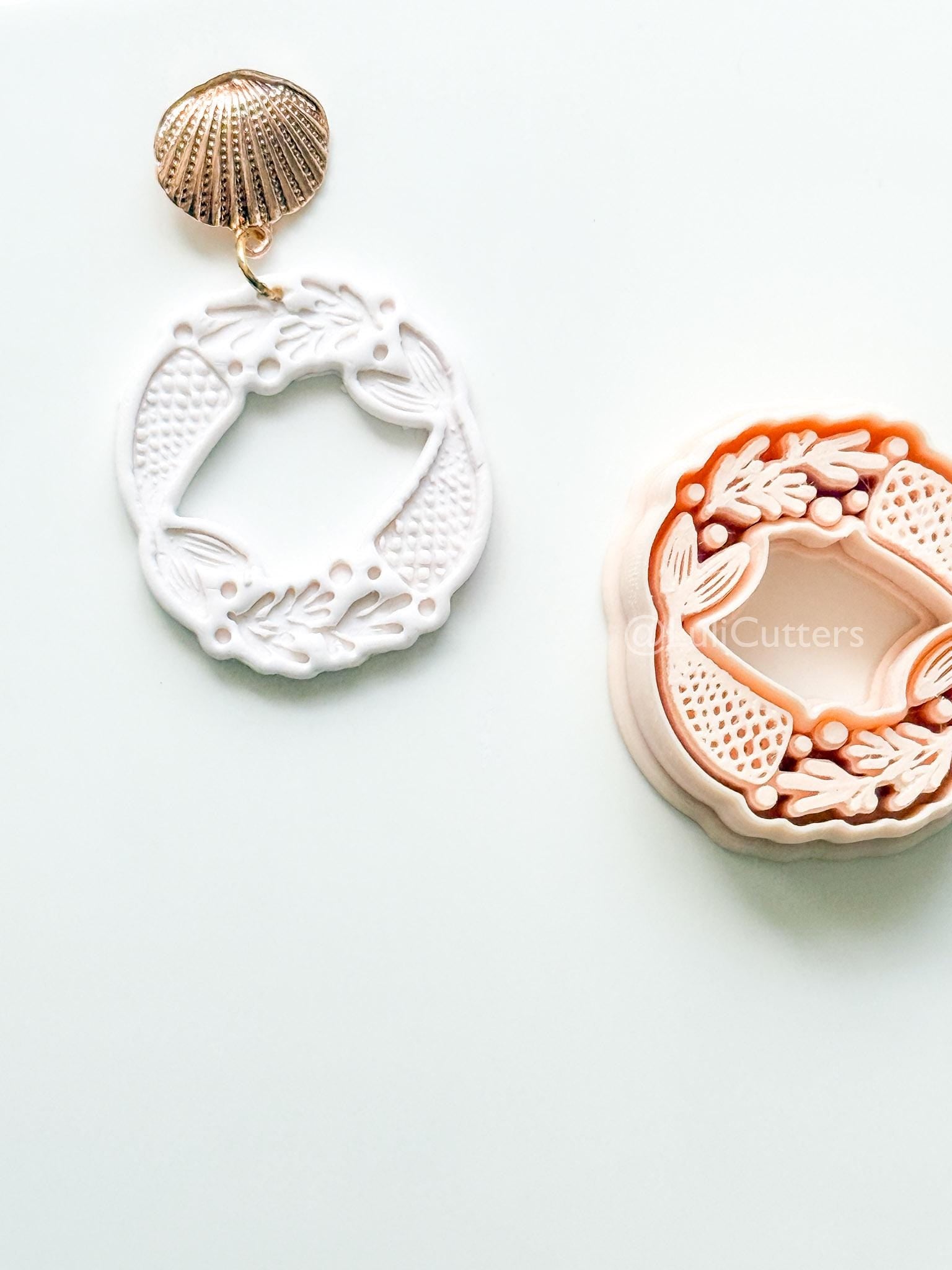 Mermaid Dance Cutter: Tails with Floral and Pearls for Polymer Clay