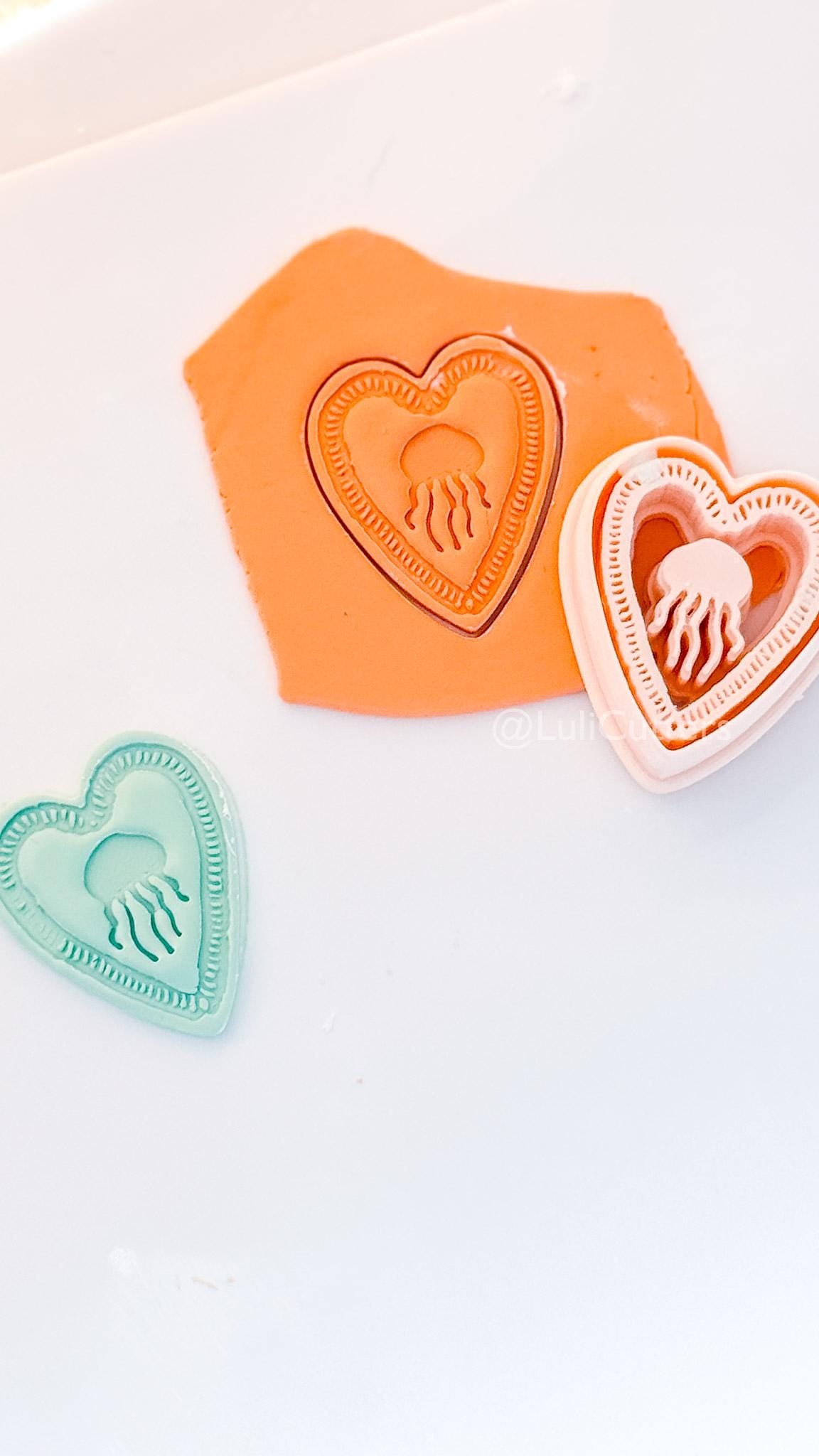 Jellyfish in Love Cutter: Heart Frame Design for Polymer Clay