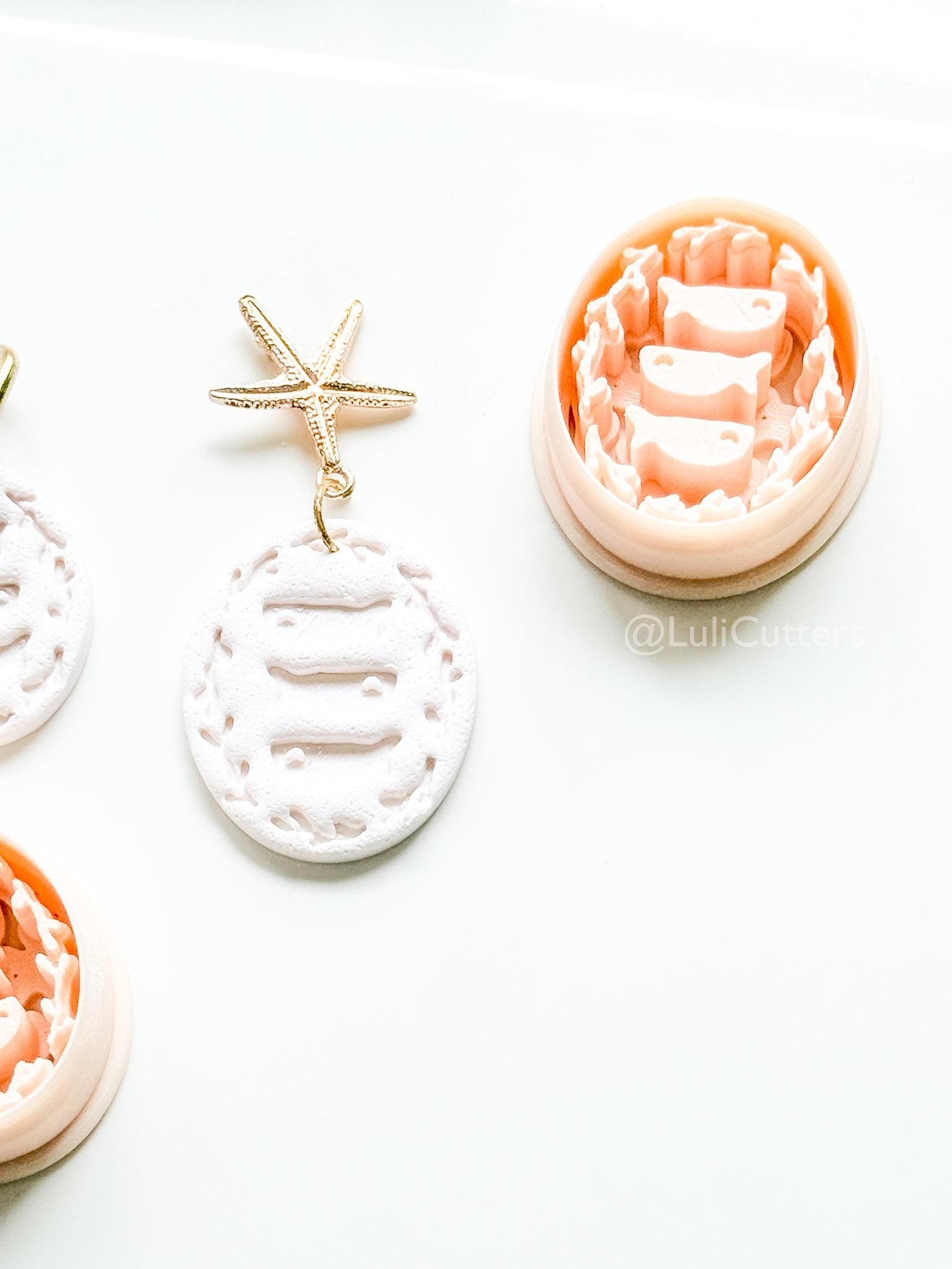 Fish Trio with Corals Cutter: Ocean Impression for Polymer Clay