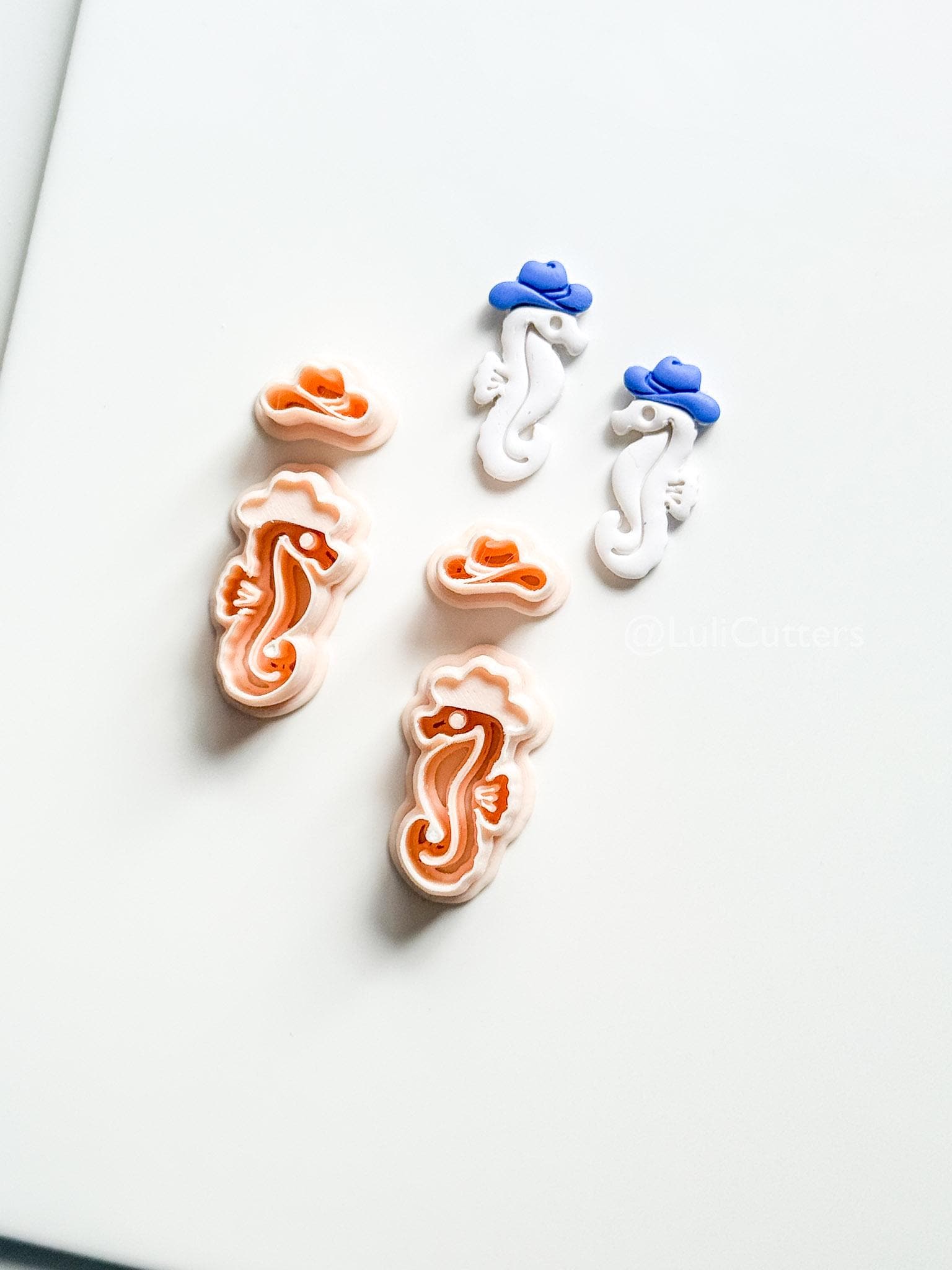 Cowboy Seahorse Cutter Set | Ocean Western Earring Shape for Polymer Clay