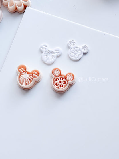 Mouse in Summer Cutter | Tropical Earring Tool for Polymer Clay