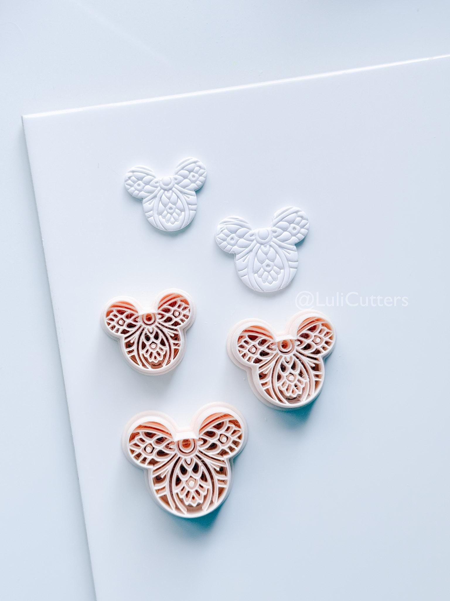 Ornamental Mouse Head Cutter | Mandala Earring Tool for Polymer Clay