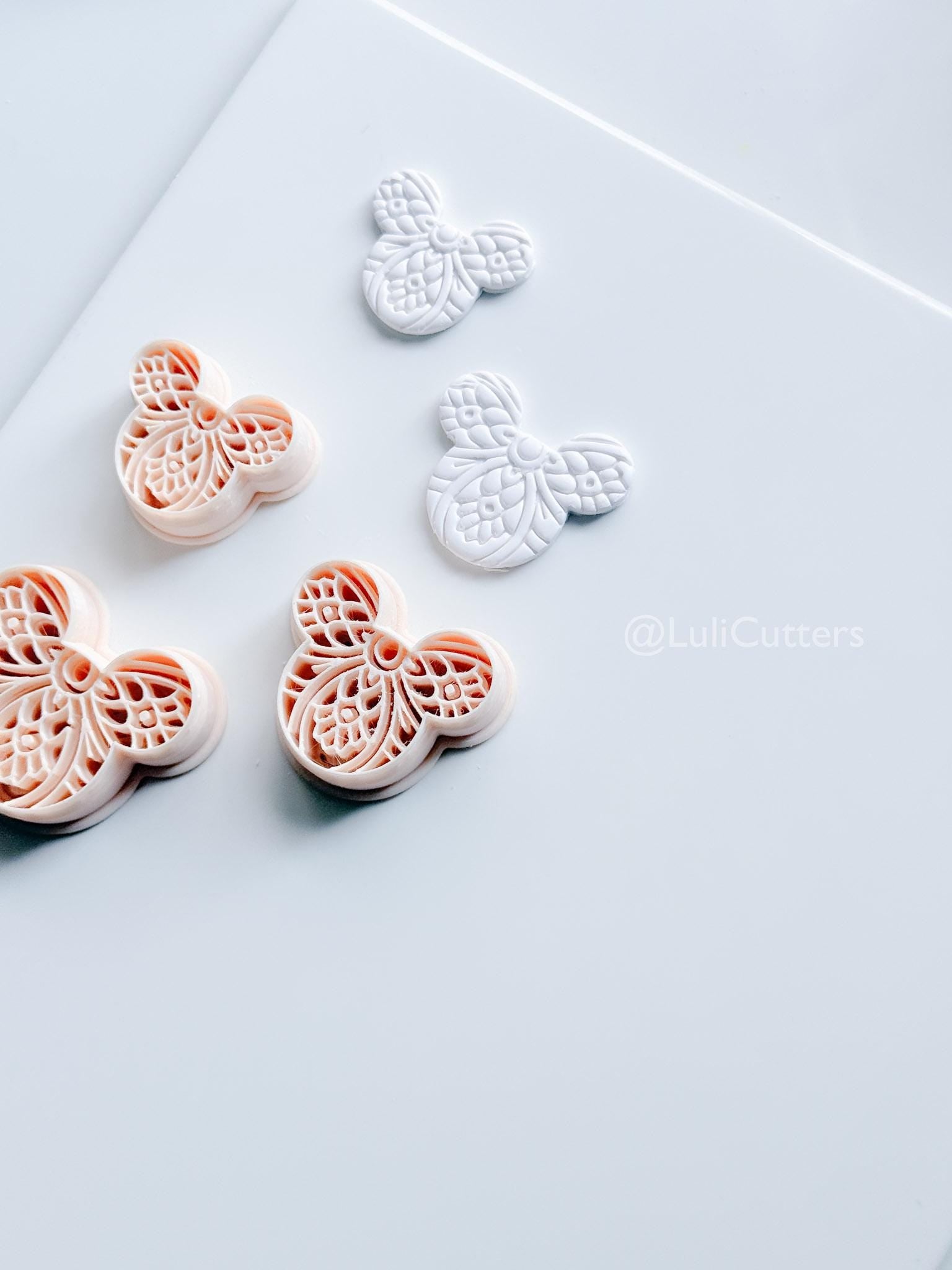 Ornamental Mouse Head Cutter | Mandala Earring Tool for Polymer Clay