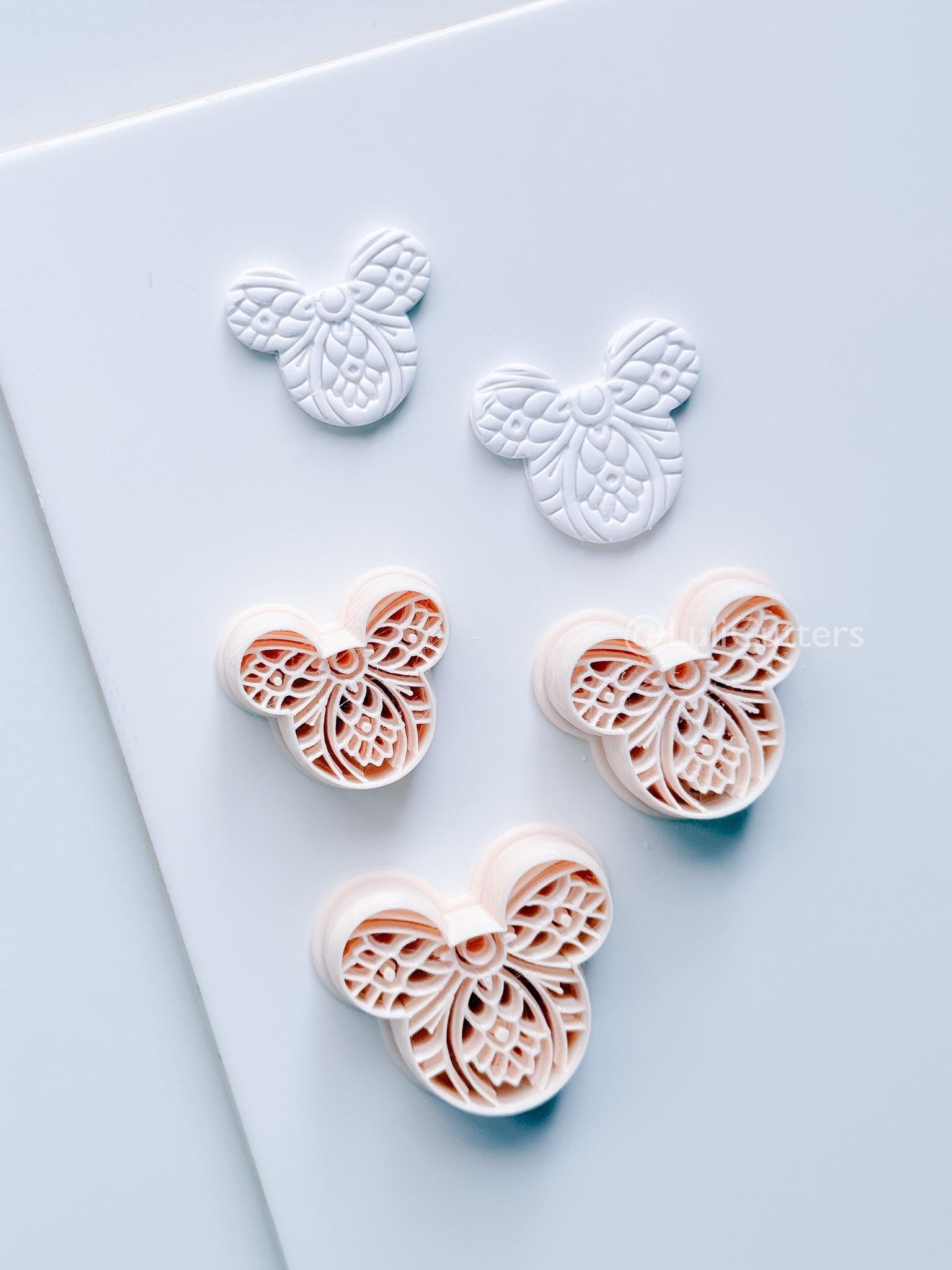 Ornamental Mouse Head Cutter | Mandala Earring Tool for Polymer Clay
