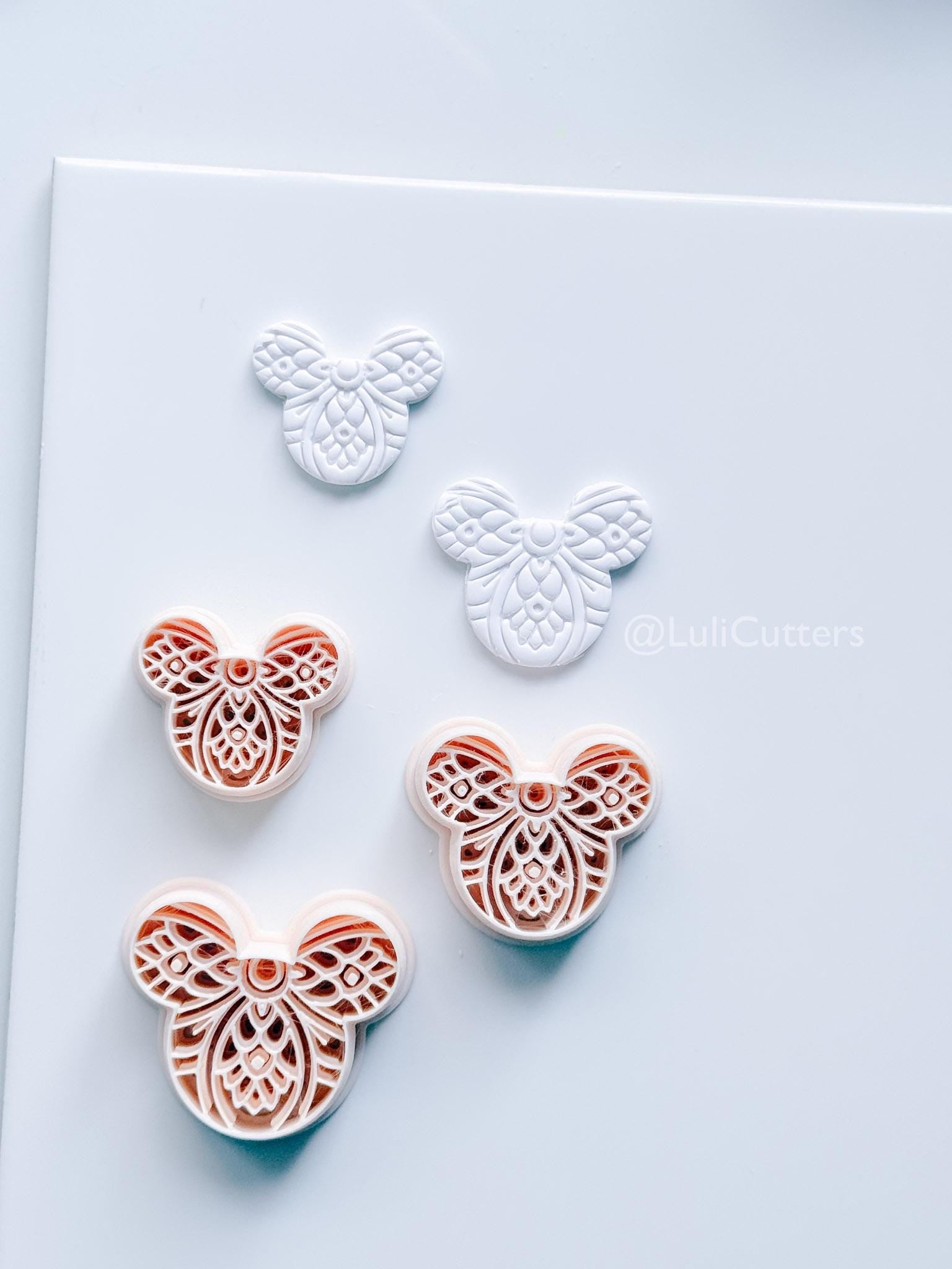Ornamental Mouse Head Cutter | Mandala Earring Tool for Polymer Clay