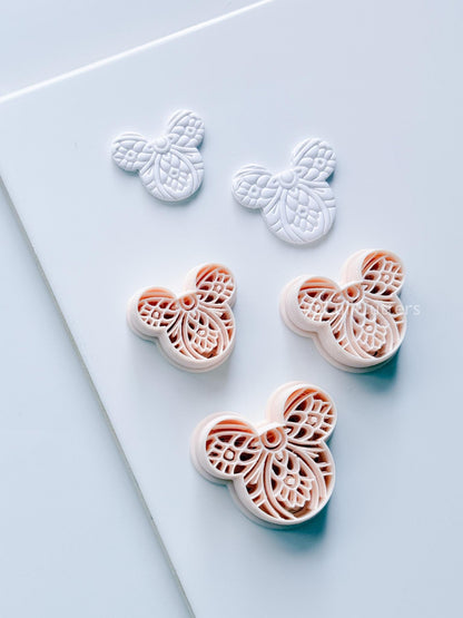 Ornamental Mouse Head Cutter | Mandala Earring Tool for Polymer Clay