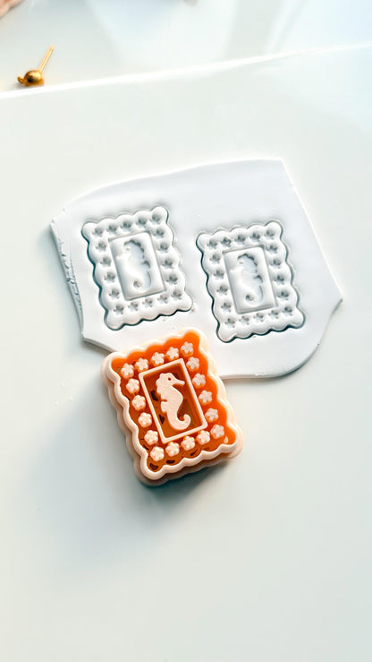 Dolli SeaHorse Cutter | Scallop Frame Earring Tool for Polymer Clay