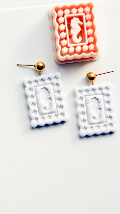Dolli SeaHorse Cutter | Scallop Frame Earring Tool for Polymer Clay