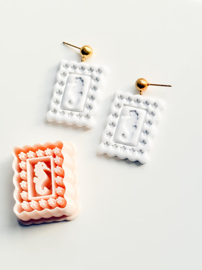 Dolli SeaHorse Cutter | Scallop Frame Earring Tool for Polymer Clay