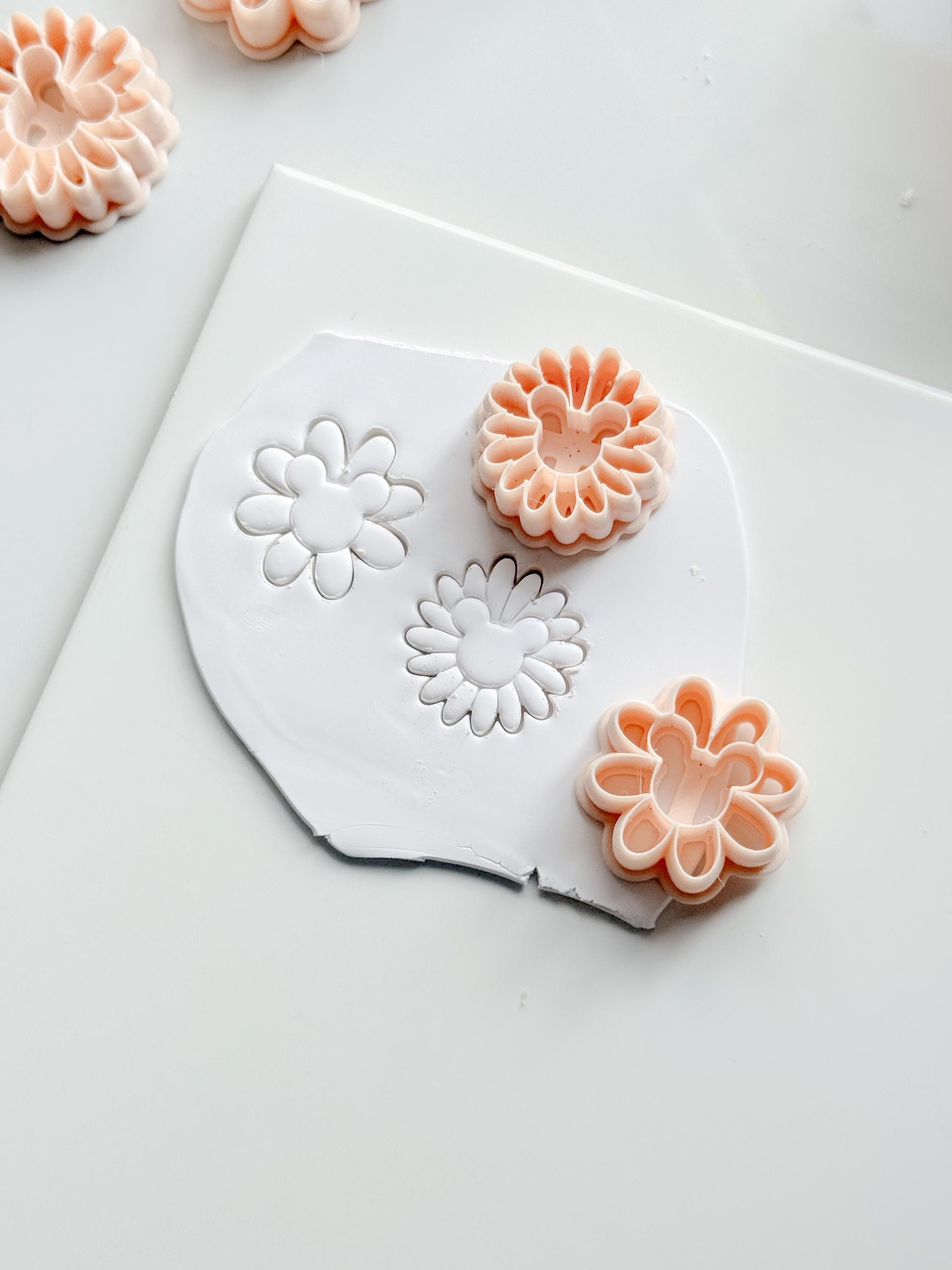 Mouse Head Daisy Cutter | Floral Earring Shape Tool for Polymer Clay