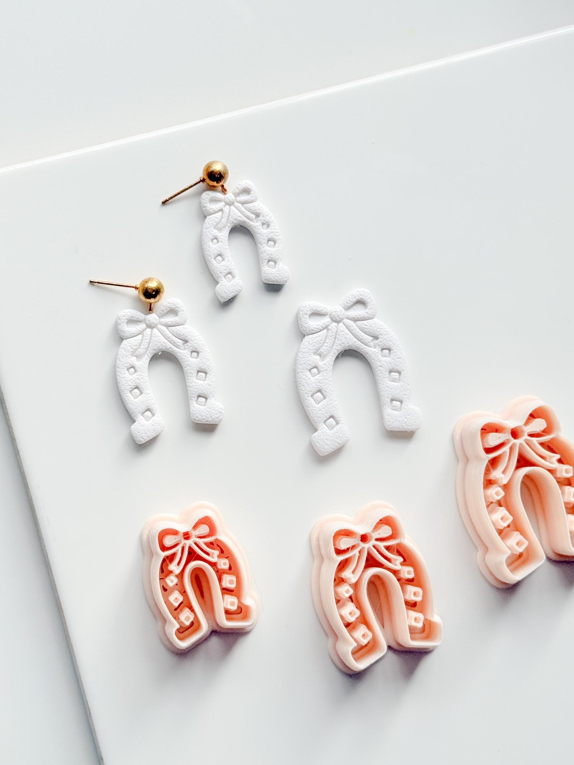 Lucky Bow Horseshoe Cutter | Western Arch Earring Shape for Polymer Clay