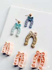 Lucky Bow Horseshoe Cutter | Western Arch Earring Shape for Polymer Clay