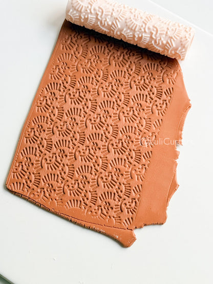Dainty Eye Pattern: Modern Boho Clay Texture Roller