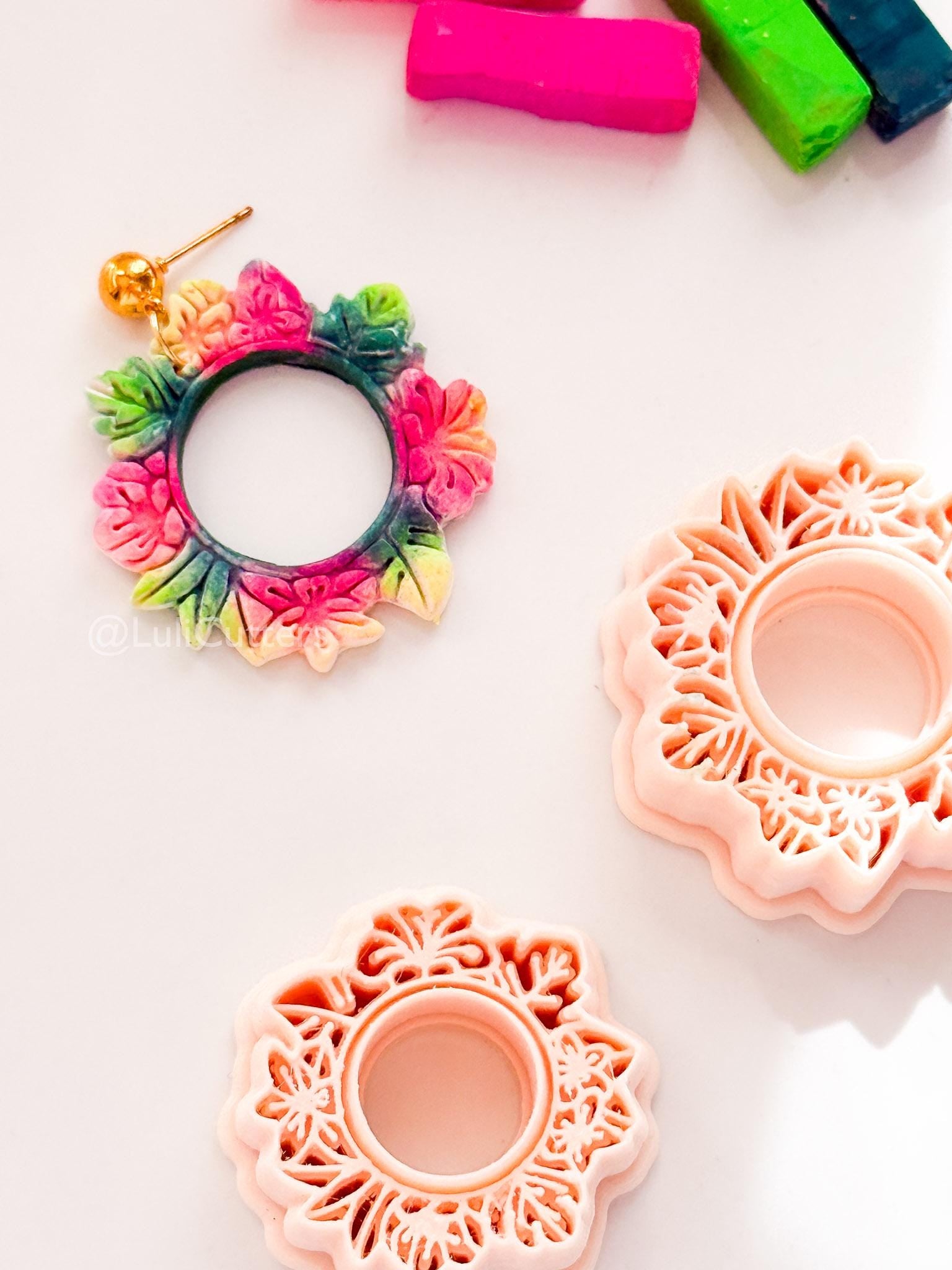 Hawaii floral wreath | Floral Circle Shape for Polymer Clay
