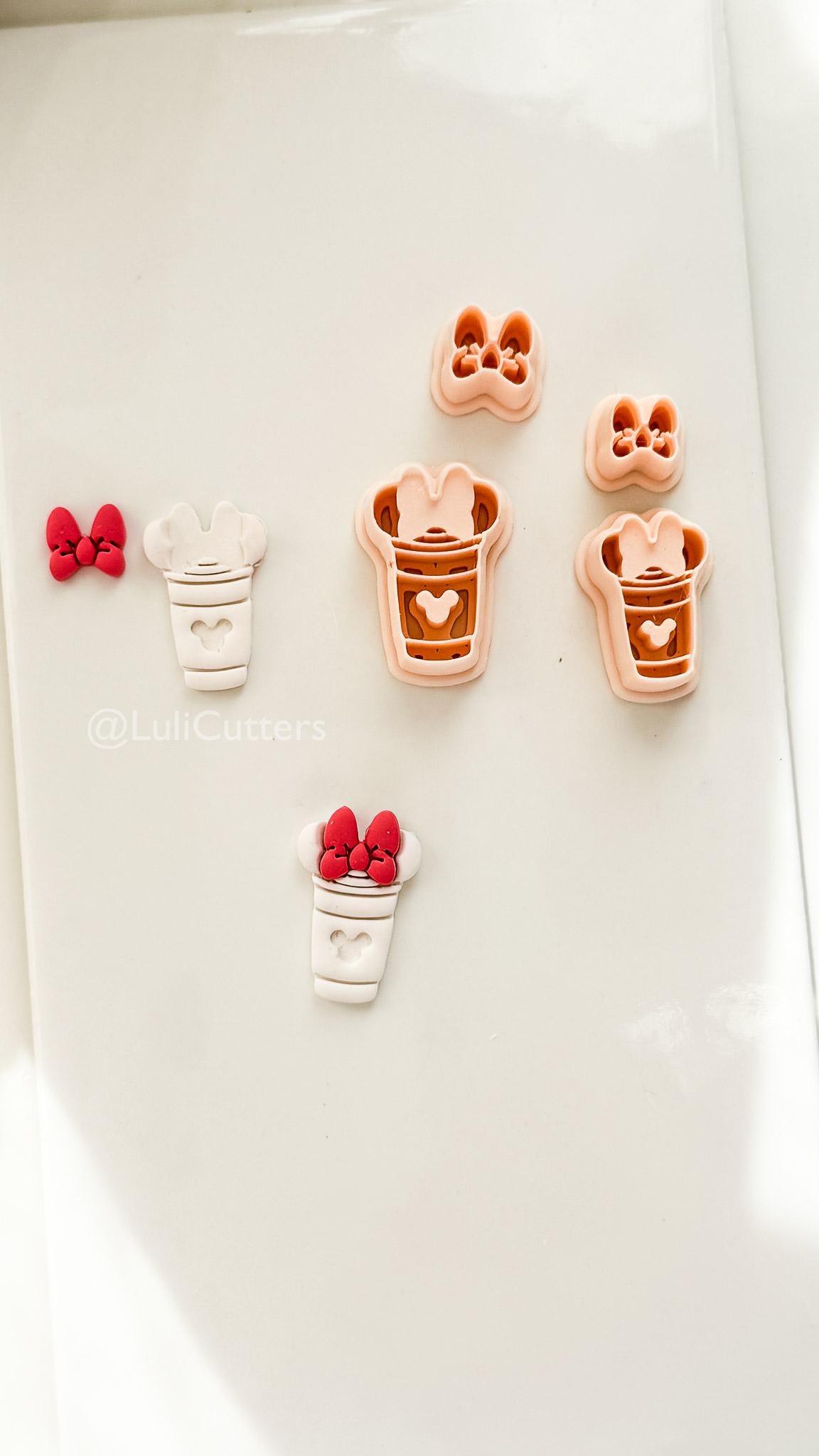 Mouse Lover Coffee Cutter: Mice with Bow Cup Design for Polymer Clay