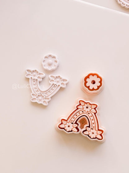Rainbow Daisy Cutter: Floral Arch Shape for Polymer Clay