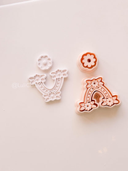 Rainbow Daisy Cutter: Floral Arch Shape for Polymer Clay