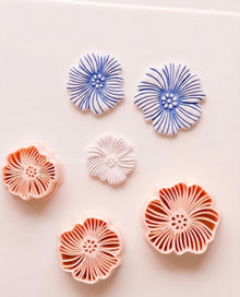 Ribbed Texture Flower Cutter: Intricate Layered Petal Design for Polymer Clay