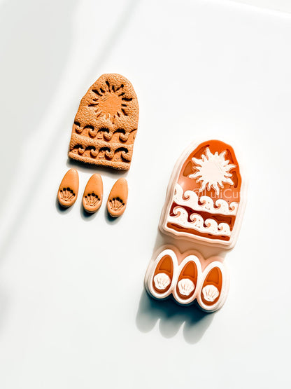 Bohemian Sun Dangle Cutter: Shells with Celestial Frame for Polymer Clay