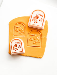 Emboss Toucan Cutter: Bird with Flowers in Frame for Polymer Clay