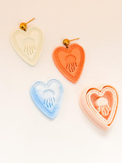 Jellyfish in Love Cutter: Heart Frame Design for Polymer Clay
