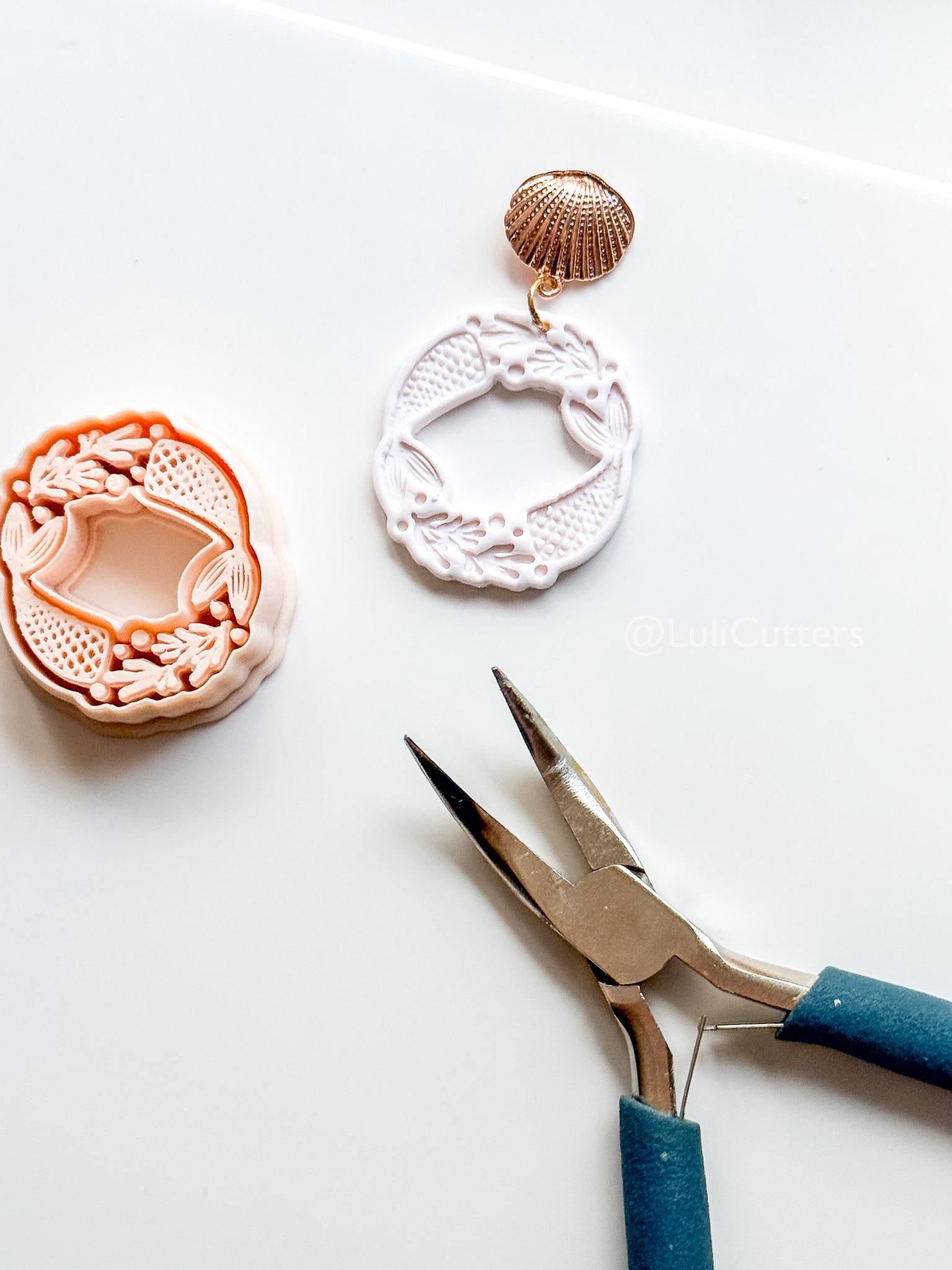 Mermaid Dance Cutter: Tails with Floral and Pearls for Polymer Clay