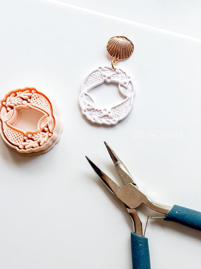 Mermaid Dance Cutter: Tails with Floral and Pearls for Polymer Clay